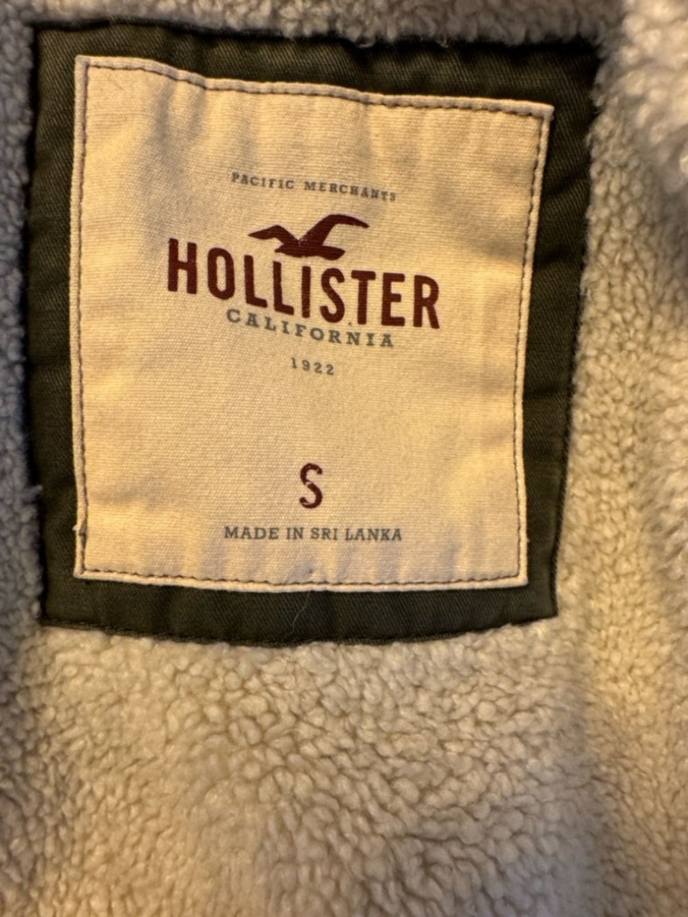 Hollister Olive Utility Jacket with Shearling Trim - Picture 5 of 6